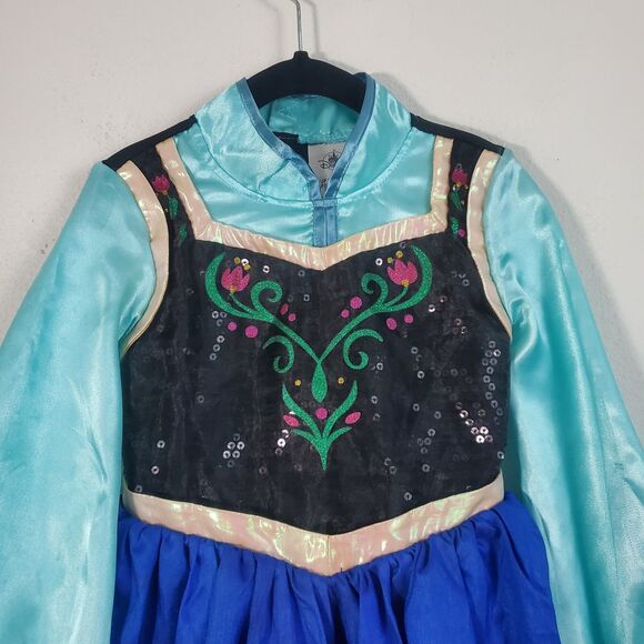 Disney Frozen Elsa Girls Costume Dress 4 Multicolor Princess Glitter Pretend - Picture 2 of 11